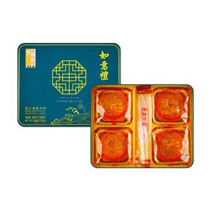 台灣百合牌 如意禮月餅禮盒 五仁鹹蛋黃月餅 4枚入 500g【現貨】【中秋禮盒】