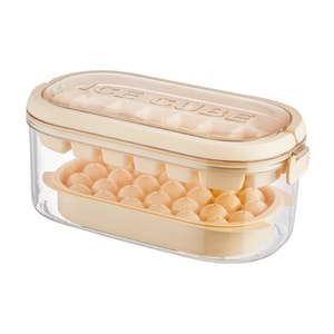 【中国直邮】TIMESWOOD 硅胶冰块模具 米色1个 冰格冰球 手提制冰盒