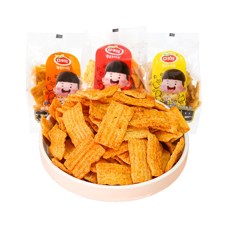 【中國直郵】 口水娃 花椒鍋巴(爆辣味)椒香麻味酥脆休閒零食58g*1袋 4