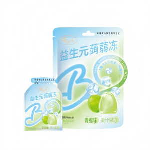 Prebiotic Konjac Jelly, Green Grape Flavor, Rich Fruity Taste, Smooth & Chewy, Zero Fat, Sippable Jelly, Perfect for Outings, Picnics & Gatherings, Casual Snacks, 120g
