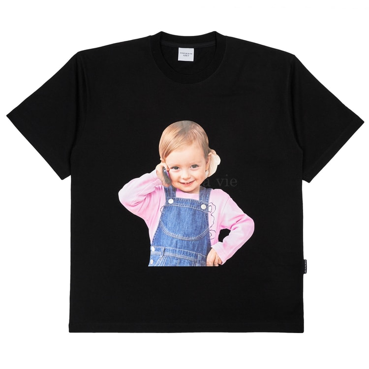 Tシャツ・カットソー ACME DE LA VIE BABY FACE TELEPHONE GIRL SHORT SLEEVE 4BUK090 BABY FACE TELEPHONE GIRL SHORT SLEEVE T-SHIRT R BLACK