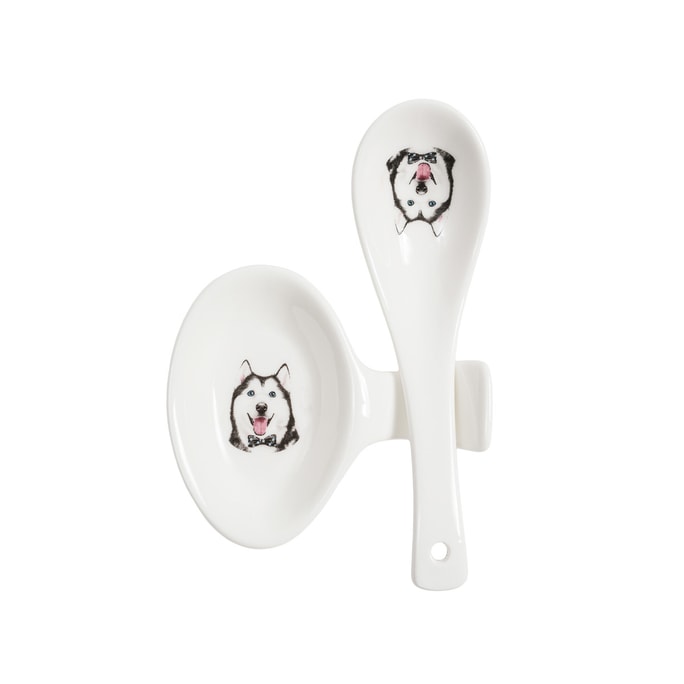 Petorama Pet Portrait Porcelain Spoon & Rest Set - Husky