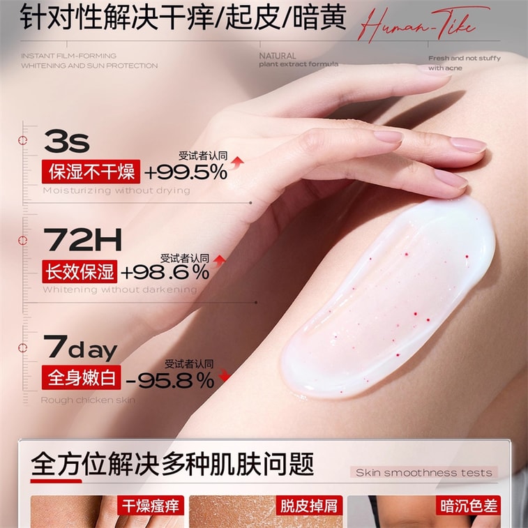 【中国直邮】 新加坡 Kuvive 果酸焕白身体乳 美白身体乳保湿滋润女皮肤干燥止痒果酸去鸡皮持久留香润肤乳 300g/瓶 3