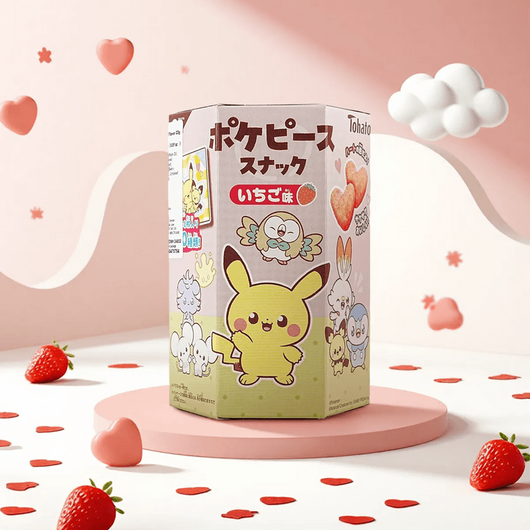 東ハト ポケピーススナック ストロベリー味、0.81オンス - Yami