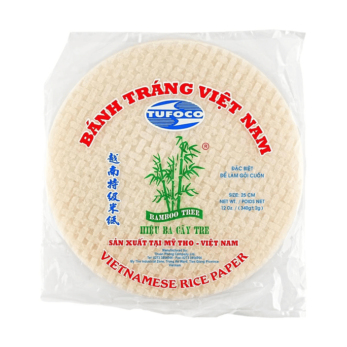 Banh Trang Viet Nam - Vietnamese Rice Paper , 25cm , 12 oz 【For Vietnamese Spring Rolls】【 Low-fat and Refreshing 】