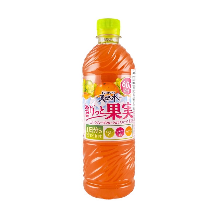 仙鹤 日本SUNTORY三得利天然水西柚&阳光玫瑰葡萄味600ml【补充1日份