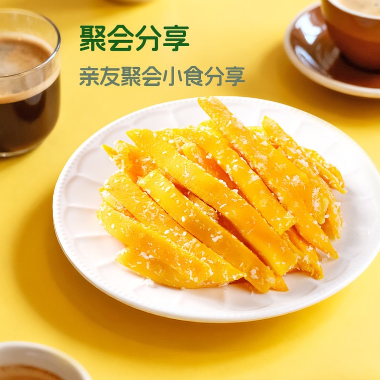 [중국 직배송] 옌진샵 코코넛 망고 스트립, 동남아시아산 신선한 망고로 만든 상큼하고 달콤하며 부드럽고 쫀득한 망고 건과일 스낵 [새콤달콤한 과일 맛, 풍부한 코코넛 향] 100g/2팩 6