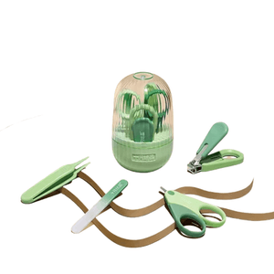 Baby nail clipper set newborn pine cream green (set of four)