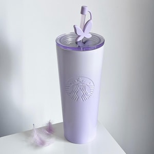 STARBUCKS Purple Stainless Steel Straw Tumbler with Butterfly Stopper 820ml 【Fantasy Story】