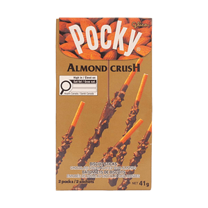 日本GLICO格力高 Glico 百奇 Pocky 扁桃仁碎巧克力棒 41g 【濃郁巧克力】【香脆杏仁碎】