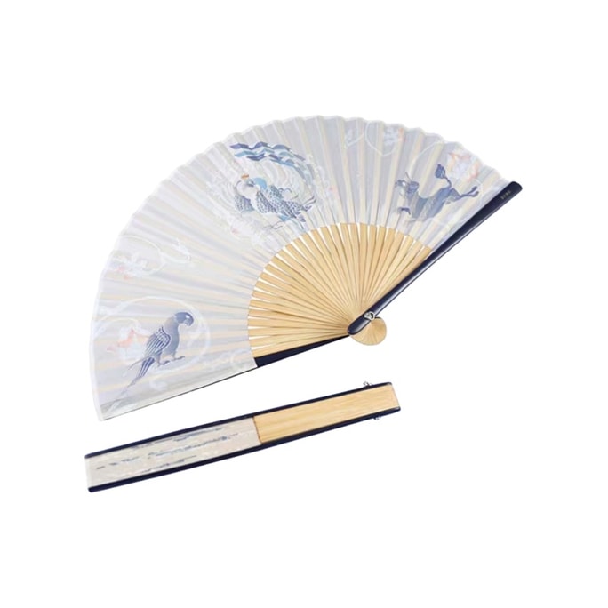 【中國直郵】 陝西歷史博物館 古風折扇 一眼初晴凌朔風款 漢服配件 女士 一把裝