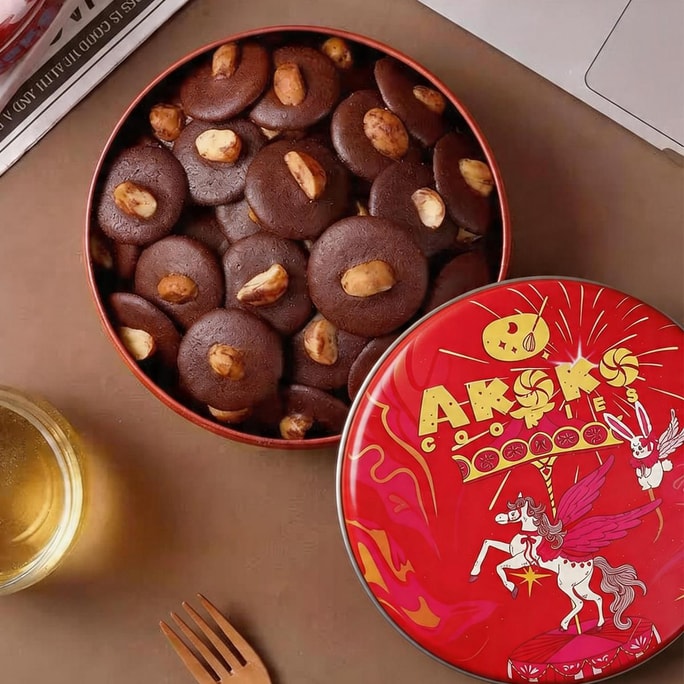 Macadamia Cocoa Crisps Gift Tin 10.58 oz 【Clean Label】【Low Sugar & High Protein】