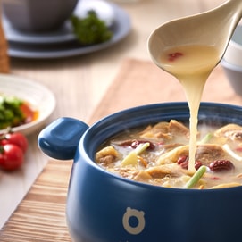 BEAR小熊 家用燃气灶砂锅 陶瓷汤锅炖锅 焖煮炖多用砂煲 煲仔饭焖饭锅 宝石蓝 3.5L CP-G0026-P02