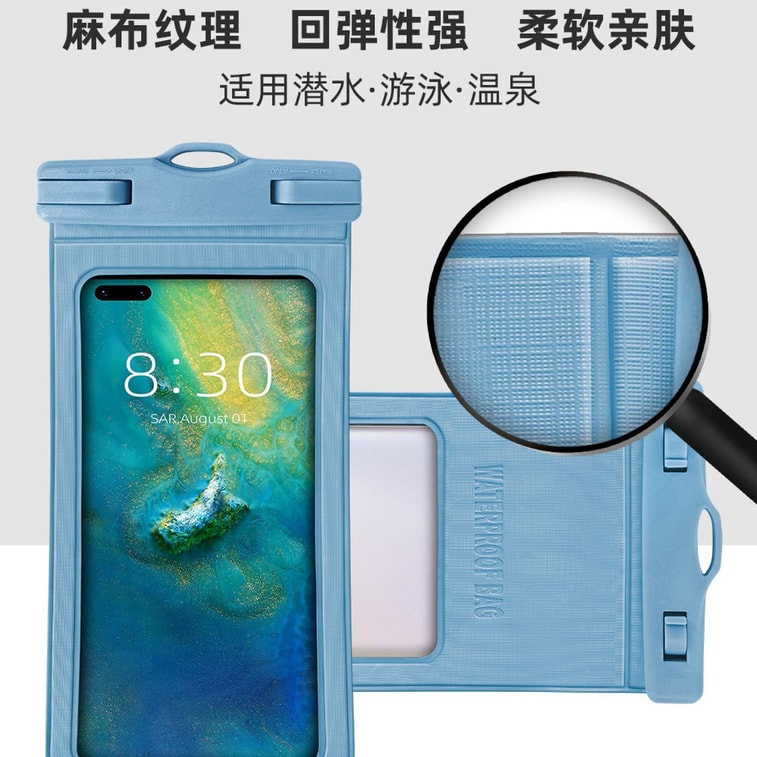 FaSoLa Life 防水スマホケース（ダイビング、​​水泳、潜水用） - ネイビーブルー（1個） - 7.2インチ以上のサイズに対応。安全で信頼性の高いIPX8防水規格、タッチスクリーン対応。 4