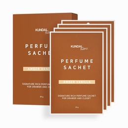 KUNDAL Perfume Sachet Signature Rich Perfume Sachet For Drawer And Closet #Amber Vanilla 4pcs