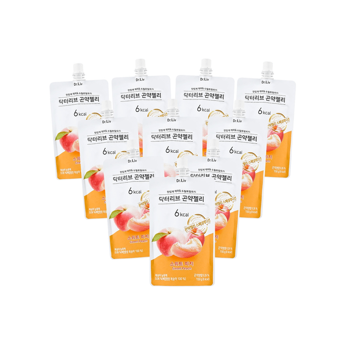 Low-Sugar Low-Calorie Konjac Jelly Peach Flavor 5.29 ounces x 10 Meal Replacement Dietary Supplement Full of Satiety