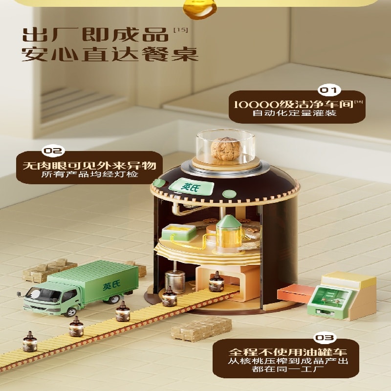 【中國直郵】 英氏 有機核桃油亞麻籽油酪梨油 嬰兒熱炒油輔食油寶寶用油涼拌110ml+110ml+125ml 組合裝