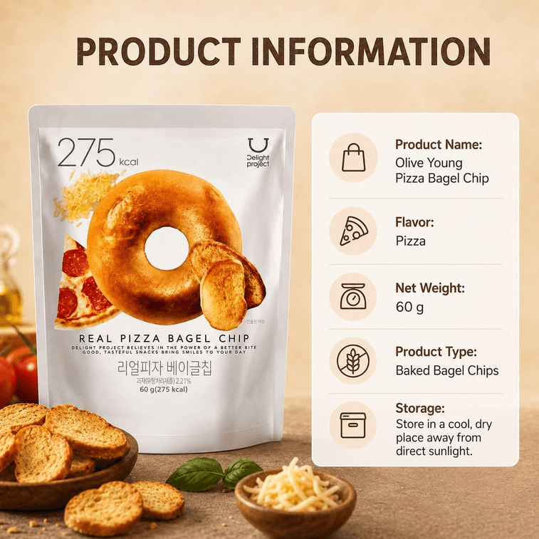 Olive Young Pizza Bagel Chip #Pizza 60g 7