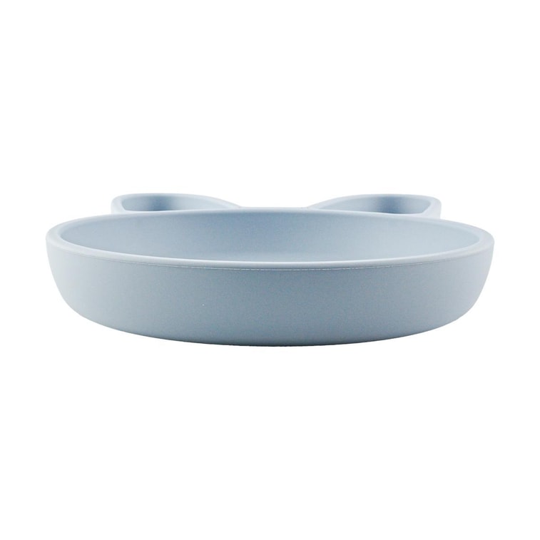 아기 실리콘 접시 먹이기 접시, 토끼 바닐라 블루 12.0인치 x 7.9인치 x 1.3인치 4