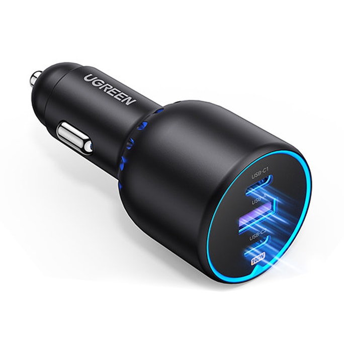 100+30+22.5W Fast Charging Car Charger 1Pack 3-in-1 Adapter Universal Compatibility With Laptops Phones 130WMax