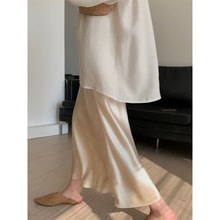 HSPM New Style High Waist Drop Fishtail Skirt Champagne S