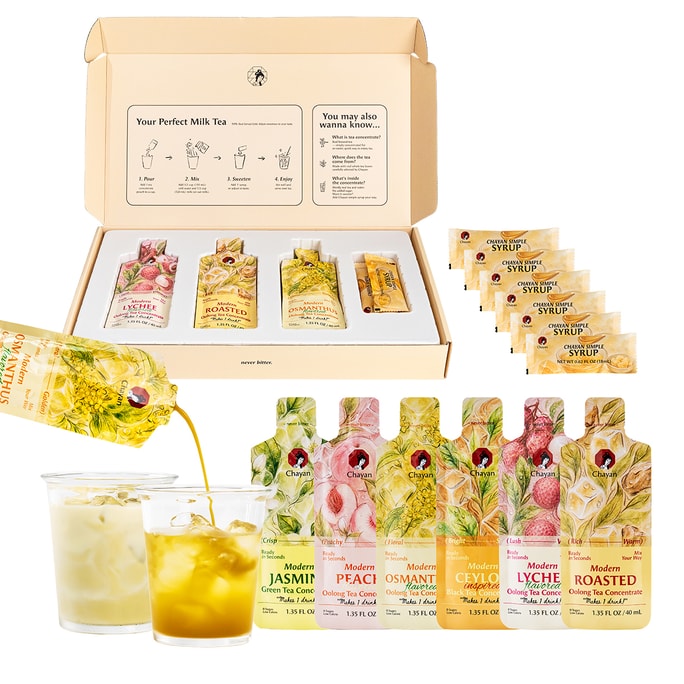 CHAYAN TEA BAR 6 Modern Tea Concentrates And 6 Simple Syrup, milk tea DIY