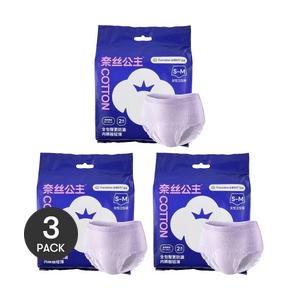 NICE PRINCESS Shorts Type Sanitary Napkin Pants For Night Size S-M 2pcs*3