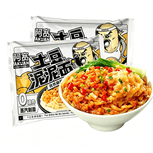 白家 阿宽 土豆泥面 土豆泥拌面 速食面 免煮冲泡方便面 泡面 103g*2袋【206g】【孜然麻辣味】【土豆泥多多】
