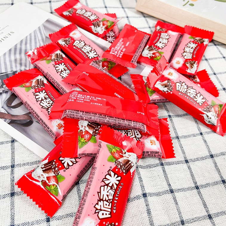 【中国直送】ストロベリーチョコレート味クリスピーライス【クリスピーライス、濃厚なココア、甘酸っぱいストロベリー】クリスピーライス入りカジュアルキャンディスナック携帯用カジュアルスナック 192g（16個入り） 6