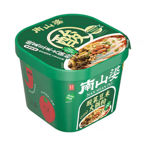 【中国直邮】 南山婆 酸菜豆米火锅粉 165g 贵州酸汤速食免煮食品严选冲泡桶装米线米粉