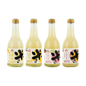 生龙 米露甘酒 桂花味+桃子味+百香果味+原味 300ml*4瓶【4种口味组合装】【酒精度>0.5%vol】【低度微醺甜酒】