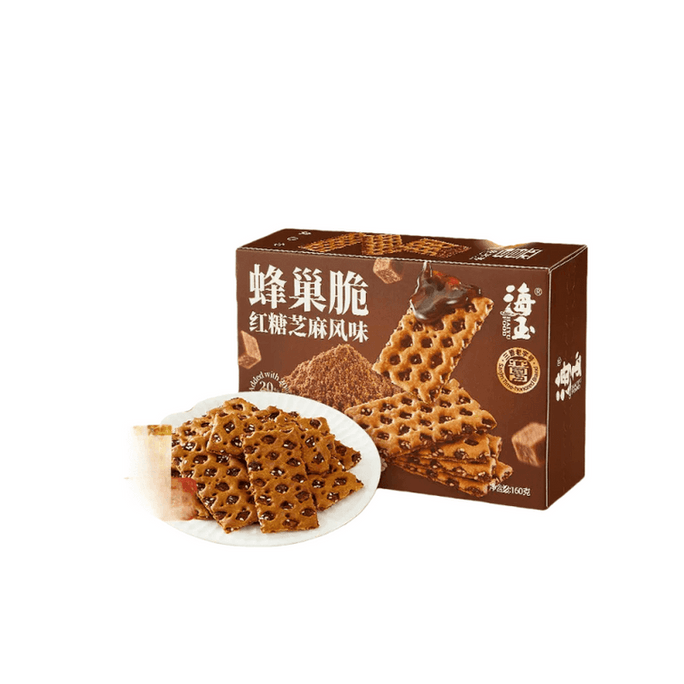 【中国直送】海宇ハニカムクリスピービスケット、黒糖ごまビスケット、160g×1
