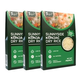 Konjac Dry Rice - All Natural Low-Calorie Gluten-Free Rice Alternative 600g pack of 3 (100g*2/pack)