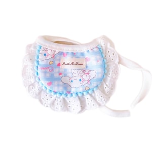 米国 Mo Qiqi ペットの猫と犬のドリブル漫画かわいいよだれかけ小型犬テディ ビション マルチーズ オーナメント フリーサイズ ブルー