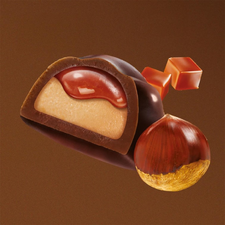 Ghana Premium Chestnut & Caramel Filled Chocolate 2.39 oz【Seasonal Limited】 5