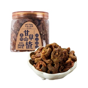【中国直送】三観柳頭中空種なし甘草サンザシ260g 甘くて柔らかくて食欲をそそる種抜きフルーツ砂糖漬けフルーツスナック