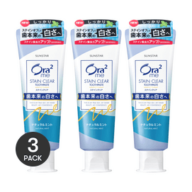 Ora2 Me Stain Clear Paste Toothpaste, 130g, Natural Mint *3【Value Pack】
