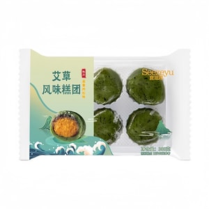 【中國直郵】 食滋源 艾草青團 蛋黃肉鬆味 300g(6枚入)江南特產點心青團糯嘰嘰清明果糕點零食