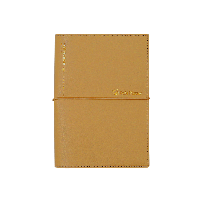 便携口袋日程本 效率手册三合一软皮笔记本 奶茶色