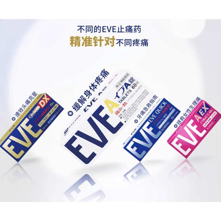 【日本直送品】ホワイトラビット イブ鎮痛薬 イブプロフェン鎮痛解熱薬 生理的月経困難症 頭痛 ホワイトボックス ベーシックモデル 60カプセル 4