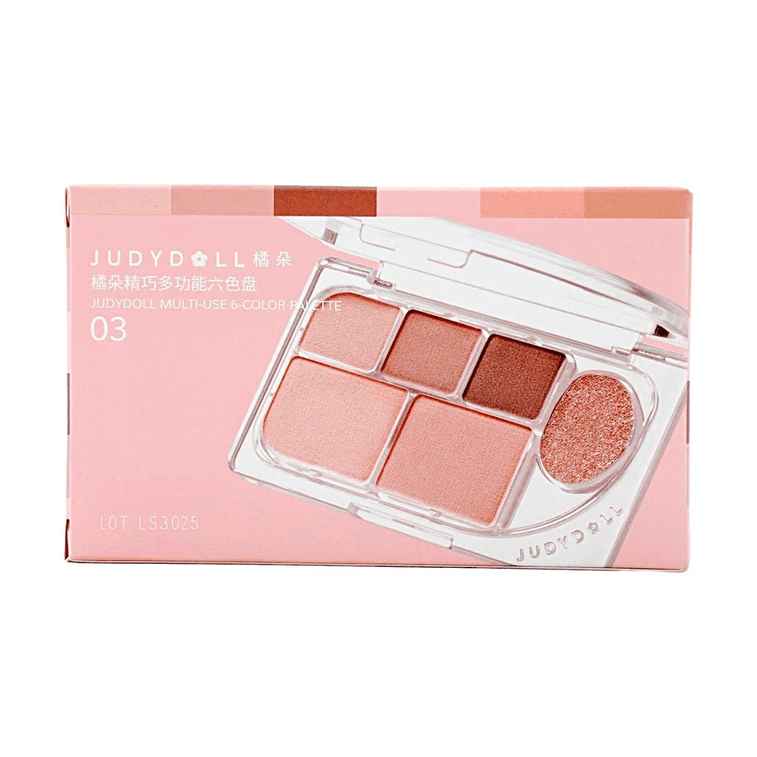 Elaborate 6-Colors Eyeshadow Palette, 0.28 oz. #03 Honeydew Melon | Shimmer & Matte All-in-One Eye & Cheek & Brightening 3