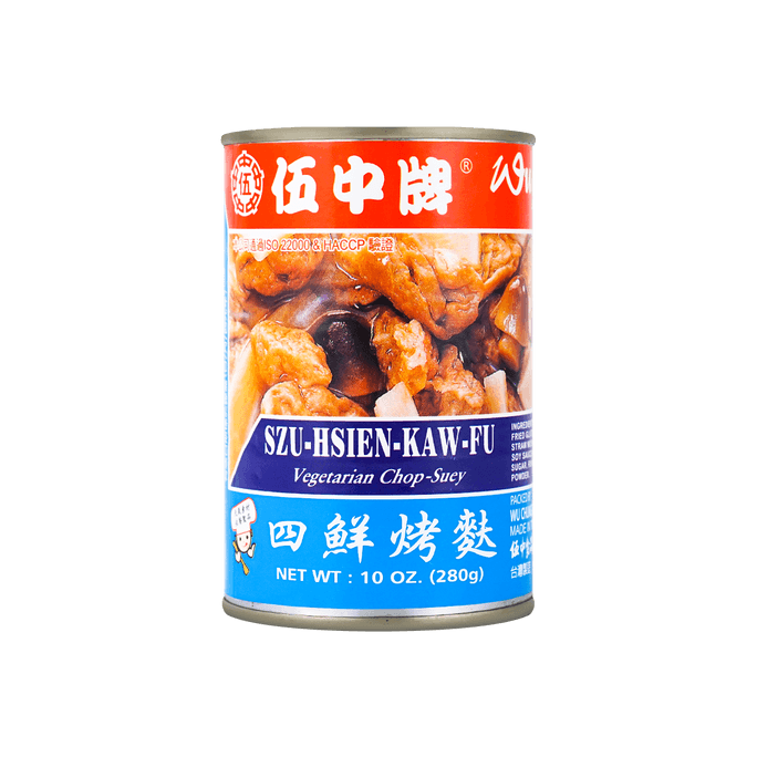 台湾伍中牌  四鲜烤麸 罐头 280g