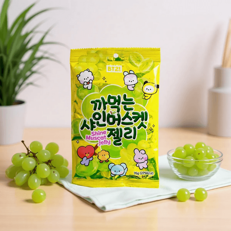 BT21 Shine Muscat Grape Flavor Jelly Gummy Candy 2.3oz - Yami.com