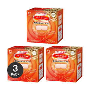 Megrhythm Renewing Steam Warming Eye Mask, 12 Counts*3 #Cedarwood Scent【Value Pack】