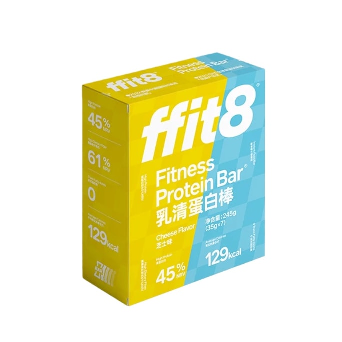 【Livraison directe de Chine】ffit8 Barre de protéines de lactosérum au goût de fromage 245g 0 sucre 0 acides gras trans Saveur riche de fromage à la crème Riche en protéines Snack sain substitut de repas