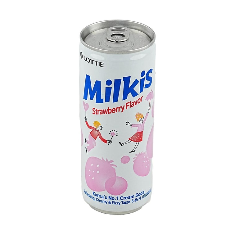 韩国LOTTE乐天 MILKIS妙之吻 牛奶苏打碳酸饮料 草莓味 250ml 【0脂】【包装随机发】 5