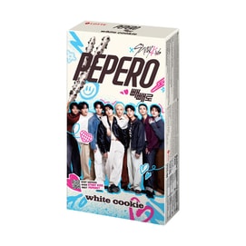 PEPERO Biscuit Stick White Cookie Flavor【, 8 Pack in 1 box】9.03 oz【Stray Kids Pick】【Packing May Vary】