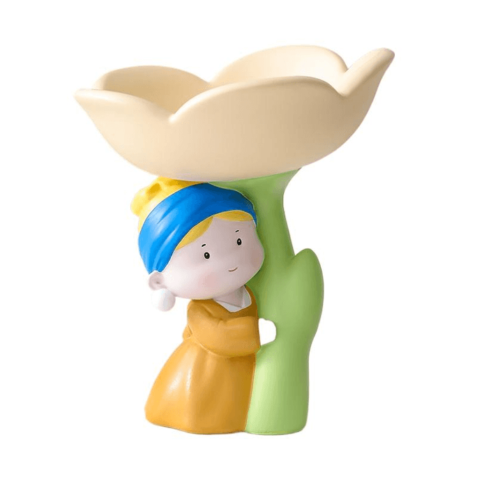 Pearl Girl Tulip Entry Door Key Storage Entrance Tray Decoration Living Room Gift * 1 Piece