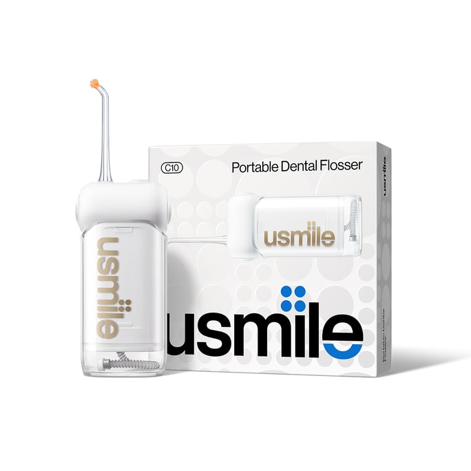 [미국에서 직접 우편 발송] USMILE Smile Plus C10 화이트 워터 플로서 휴대용 워터 플로서 1팩