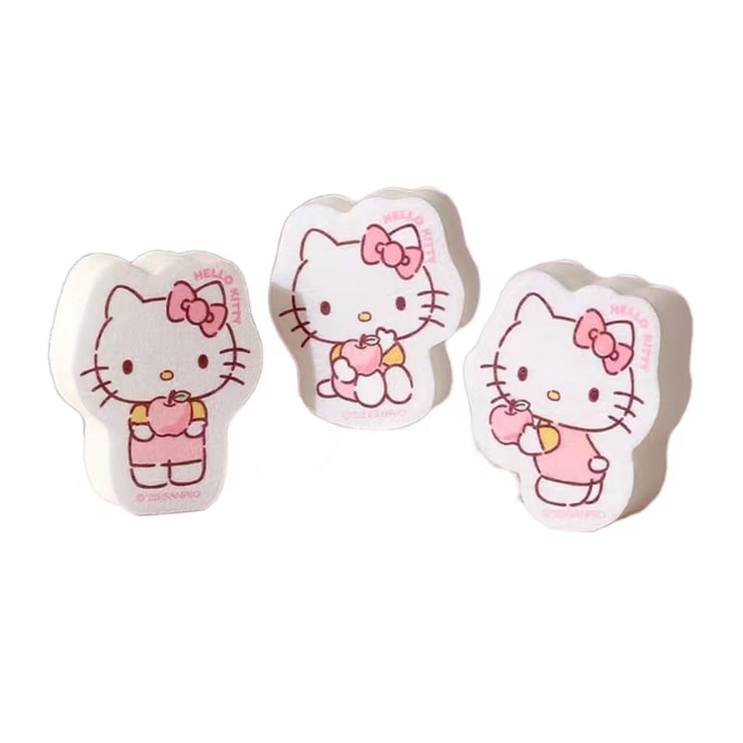 Sanrio Cleaning Sponge Scouring Pad Clean Wash The Dishes-Hello Kitty  3Pc 1Set